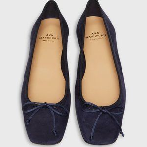 ann mashburn ballet flats in navy suede